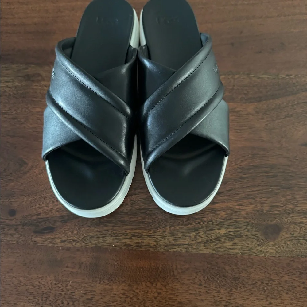 UGG Black Criss-Cross Slide Sandals - Picture 7 of 8